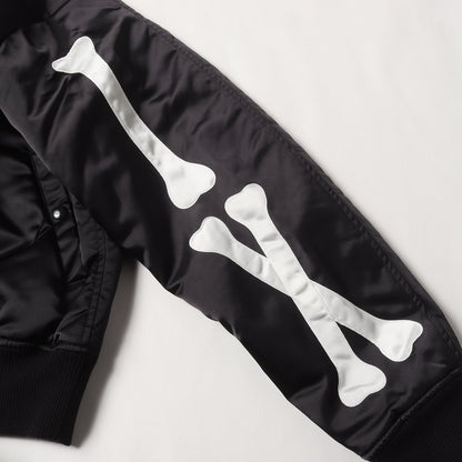 袖ボーンパッチ 裏地音符柄 ナイロンサテン スタジャン