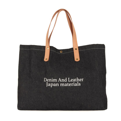 栃木レザーハンドル 岡山デニム トートバッグ