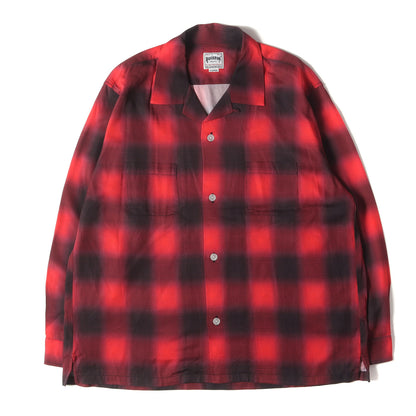オンブレチェック レーヨン オープンカラーシャツ (OMBRE CHECK L/S SHIRT)