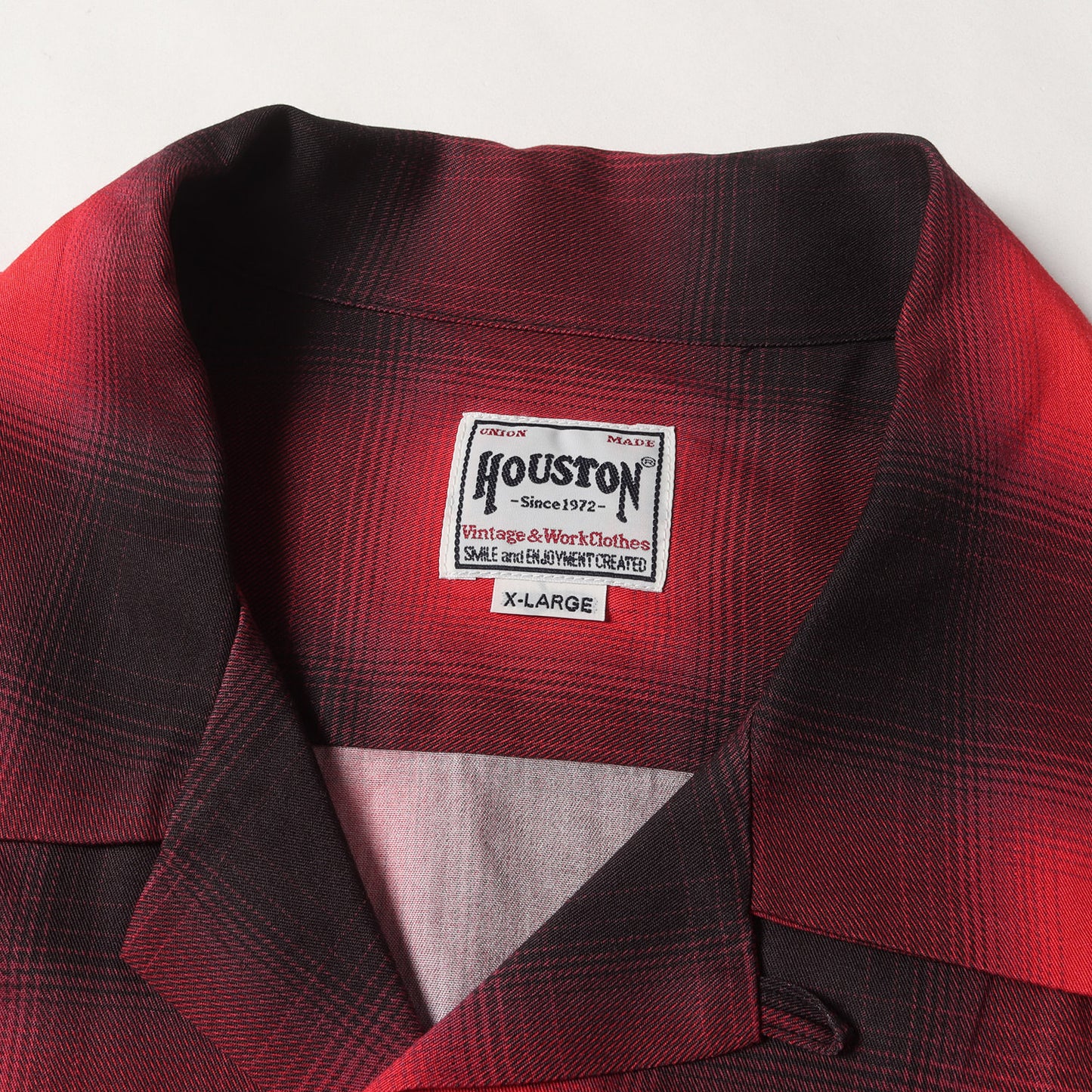 オンブレチェック レーヨン オープンカラーシャツ (OMBRE CHECK L/S SHIRT)