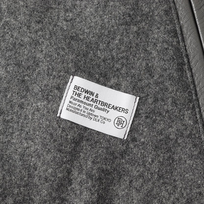 袖キルティングレザー メルトンウール スタジャン