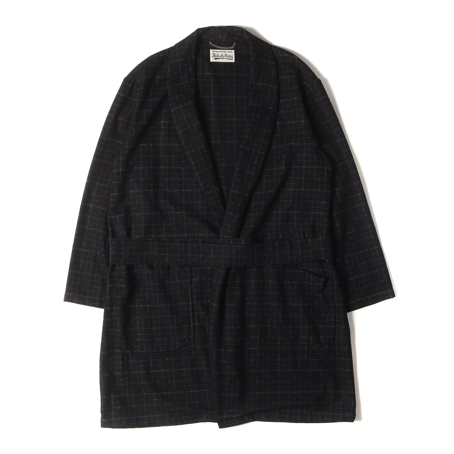 かすれチェック ウール ガウンコート(BLURRED CHECK GOWN COAT)