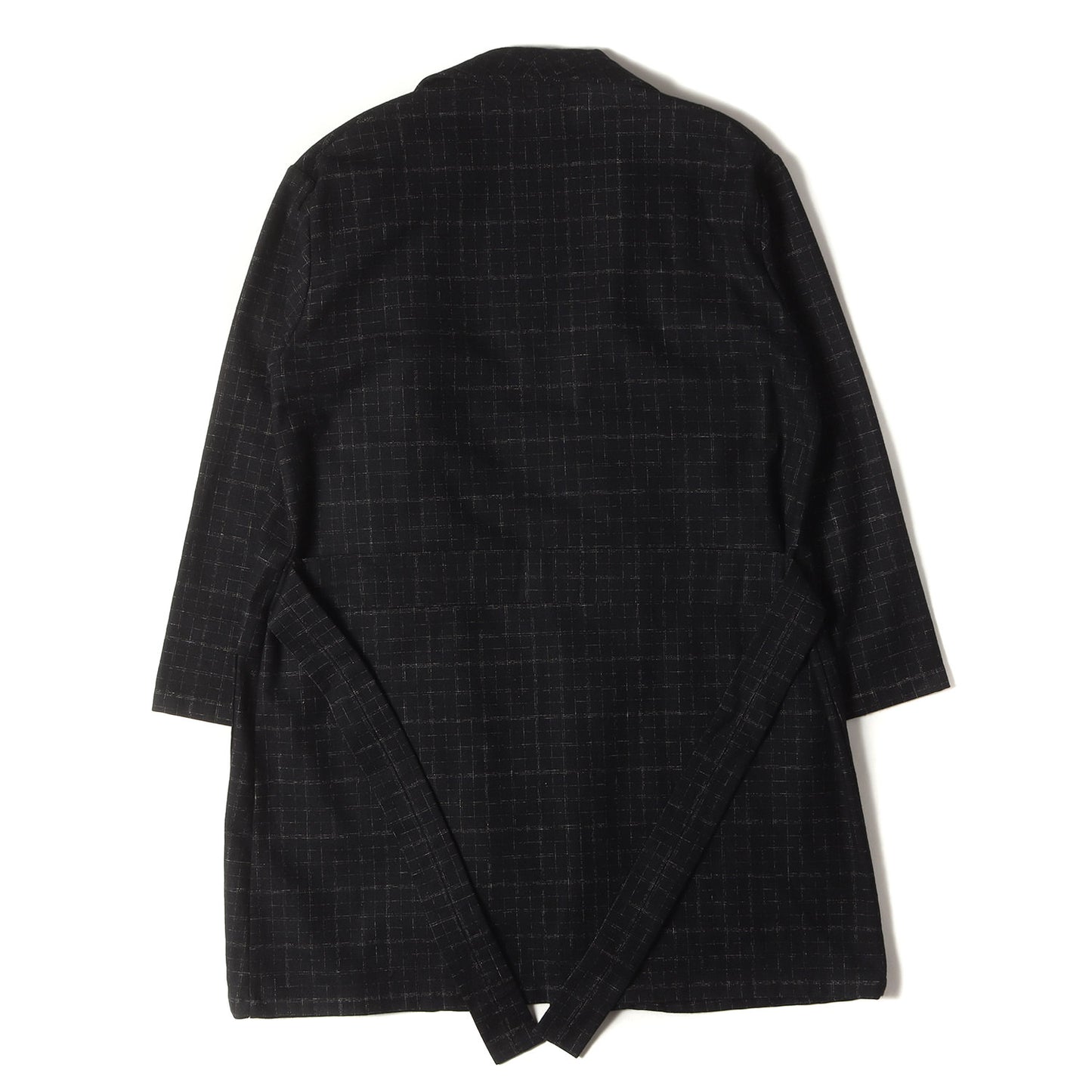 かすれチェック ウール ガウンコート(BLURRED CHECK GOWN COAT)