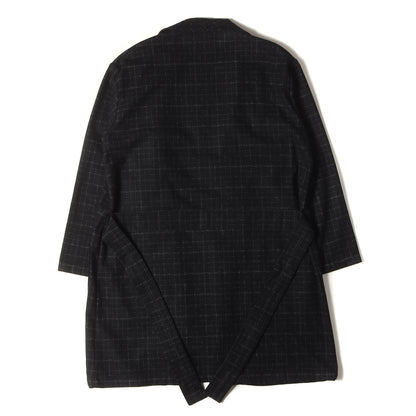 かすれチェック ウール ガウンコート(BLURRED CHECK GOWN COAT)