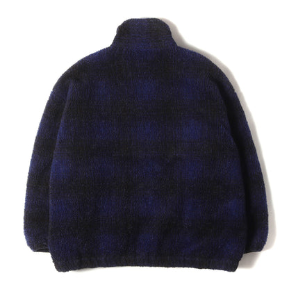 20AW オンブレチェック フリースボア トラックジャケット(Ombre Boa Check Track Jacket)