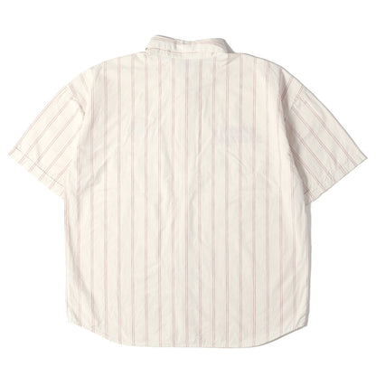 ワッペン付き ストライプ ワーク 半袖シャツ(STRIPE WORK SHT)