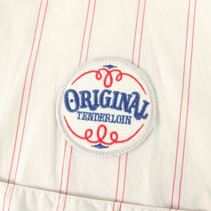 ワッペン付き ストライプ ワーク 半袖シャツ(STRIPE WORK SHT)