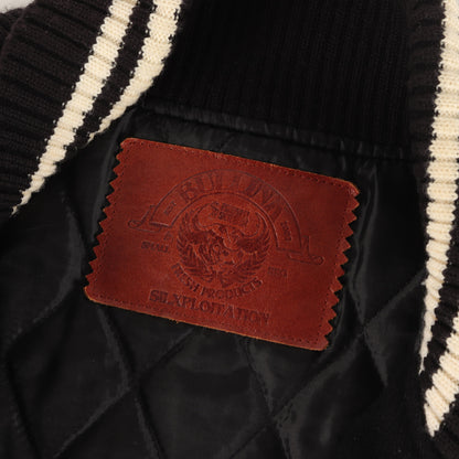 ×WTAPS FILTHYロゴ 袖レザー メルトン スタジャン