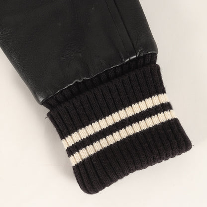 ×WTAPS FILTHYロゴ 袖レザー メルトン スタジャン