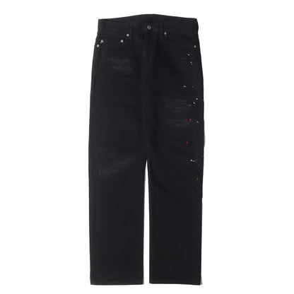 20AW WAY OF LIFEパッチ付き クラッシュリペア加工 デニムパンツ(BLACK CRASH PAINT&PATCH DENIM PANTS)
