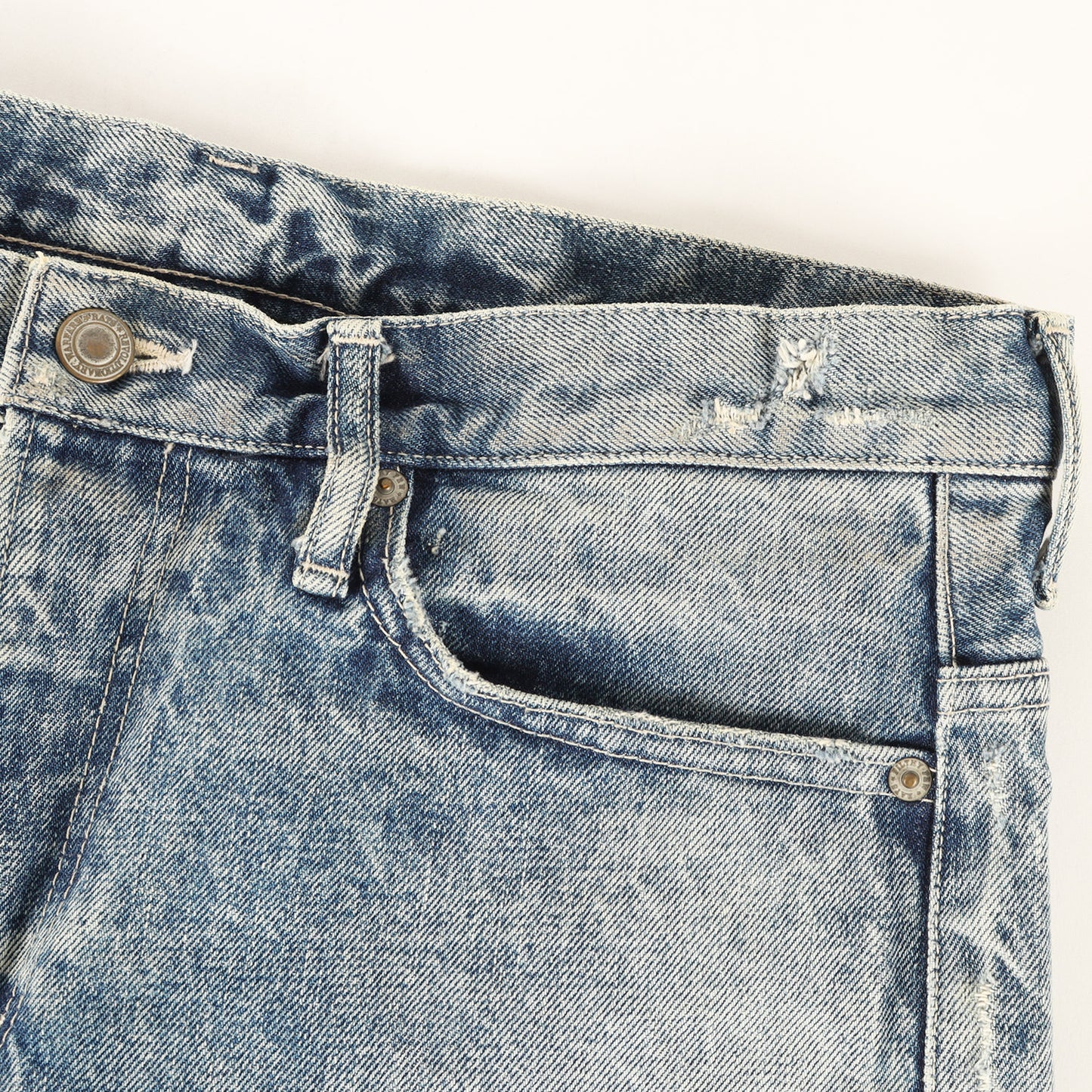 20SS ペイント加工 セルビッチ デニムパンツ