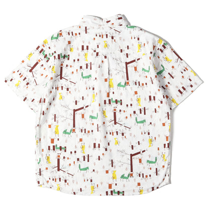 24SS 赤ずきん柄 オックスフォード ボタンダウン プルオーバー 半袖シャツ(LITTLE RED RIDING HOOD S/S SHIRT)
