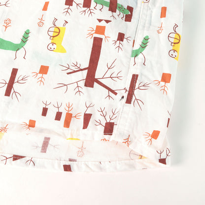 24SS 赤ずきん柄 オックスフォード ボタンダウン プルオーバー 半袖シャツ(LITTLE RED RIDING HOOD S/S SHIRT)