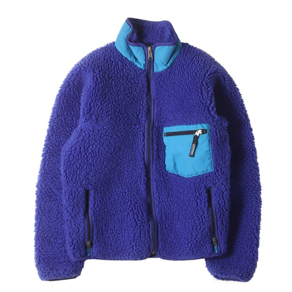 [希少 1989年製] 80s レトロ パイル カーディガン (Retro Pile Cardigan) / USA製 Rタグ コバルト