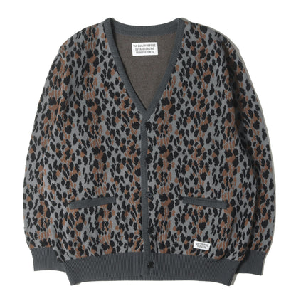 25SS レオパード ジャガード コットンニット カーディガン(LEOPARD JACQUARD KNIT CARDIGAN)