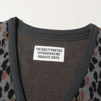 25SS レオパード ジャガード コットンニット カーディガン(LEOPARD JACQUARD KNIT CARDIGAN)