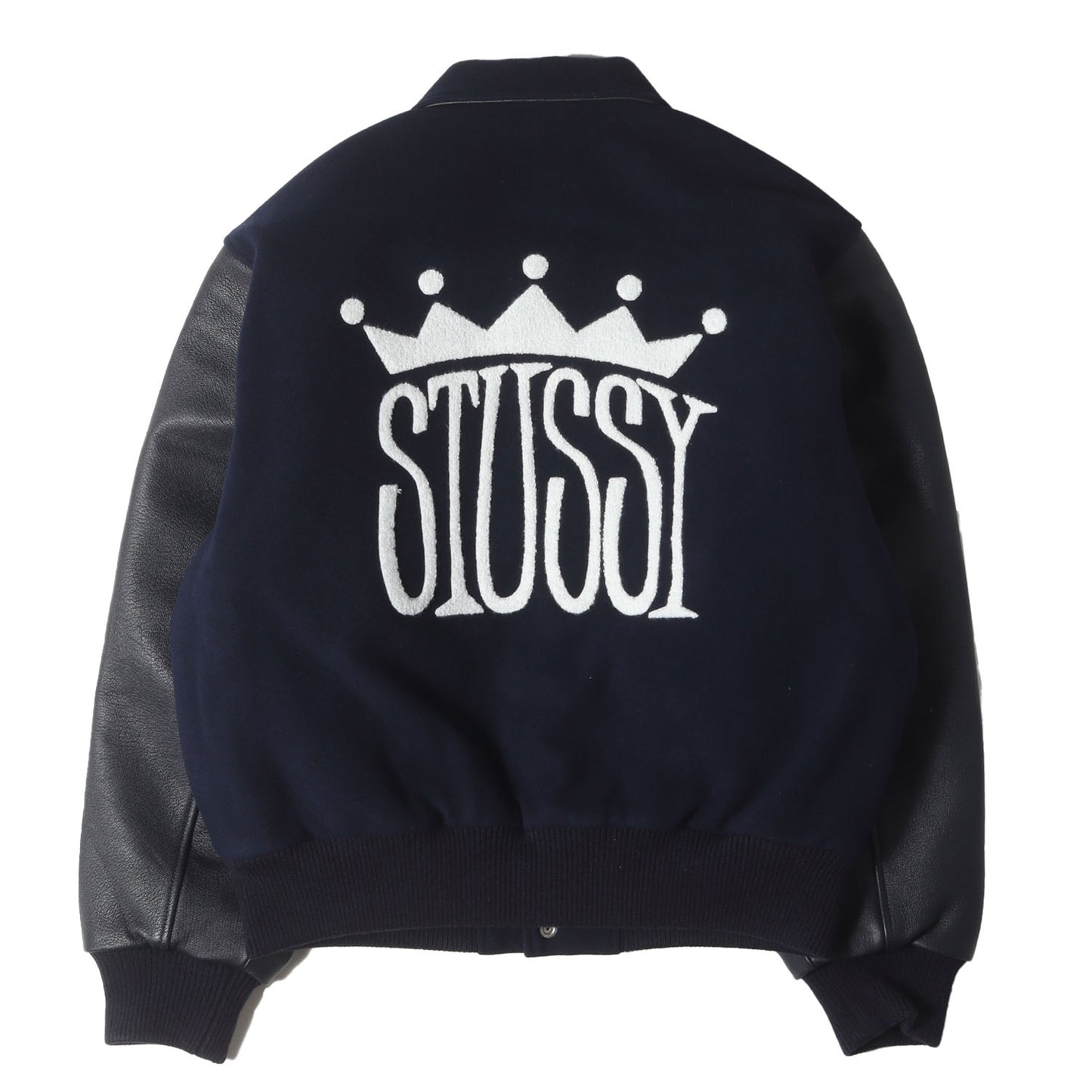 25AW クラウンロゴ 袖レザー メルトン バーシティジャケット / スタジャン(KING VARSITY JACKET)