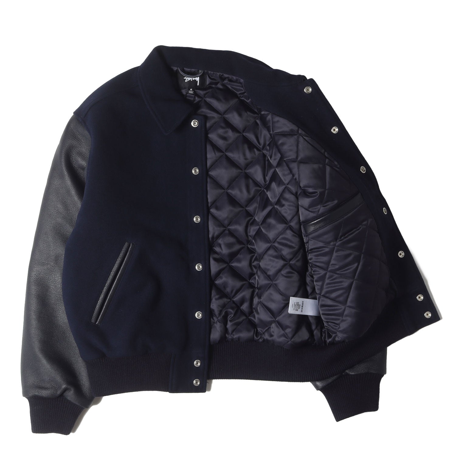 25AW クラウンロゴ 袖レザー メルトン バーシティジャケット