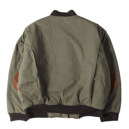 [希少 三ツ星タグ] 90s レザーエルボーパッチ付き コットン タンカースジャケット