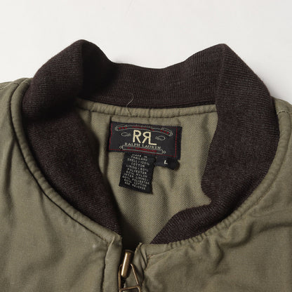 [希少 三ツ星タグ] 90s レザーエルボーパッチ付き コットン タンカースジャケット