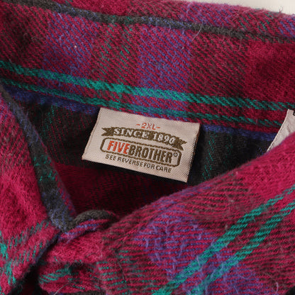 [好配色] 90s チェック ヘビー フランネルシャツ USA製