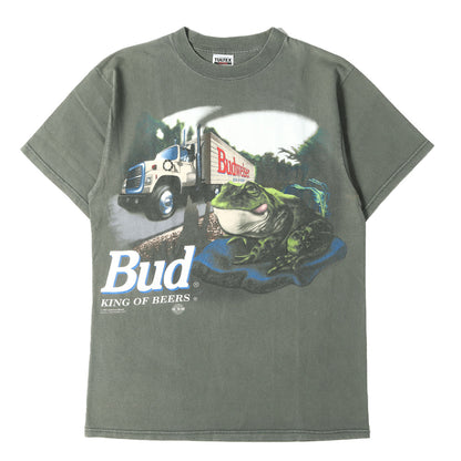 90s Budweiser 両面プリント フロッグ カエル Tシャツ / USA製 TULTEX
