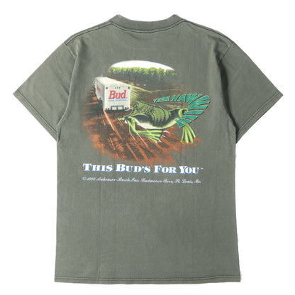 90s Budweiser 両面プリント フロッグ カエル Tシャツ / USA製 TULTEX