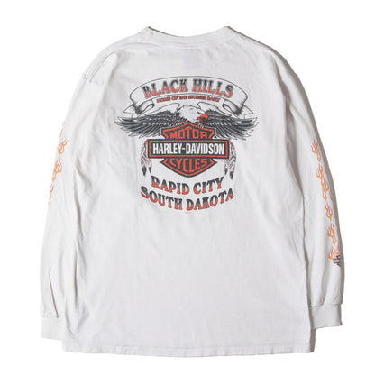 00s 4面プリント 袖フレイム イーグル エンブレム ロングスリーブ ポケット Tシャツ USA製