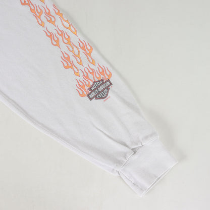 00s 4面プリント 袖フレイム イーグル エンブレム ロングスリーブ ポケット Tシャツ USA製