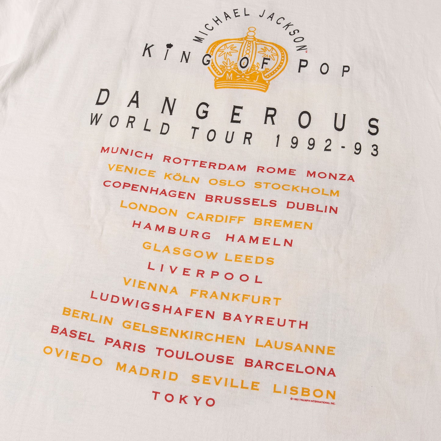 90s Michael Jackson DANGEROUS WORLD TOUR 1992-93 マイケル・ジャクソン Tシャツ / USA製 Hanes