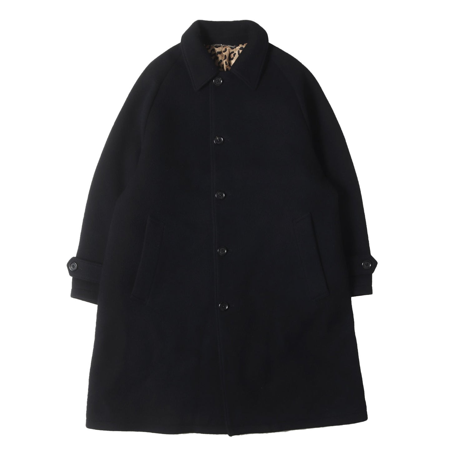 22AW メルトンウール 裏地レオパード バルカラーコート(BAL COLLAR COAT)