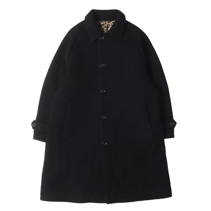 22AW メルトンウール 裏地レオパード バルカラーコート(BAL COLLAR COAT)