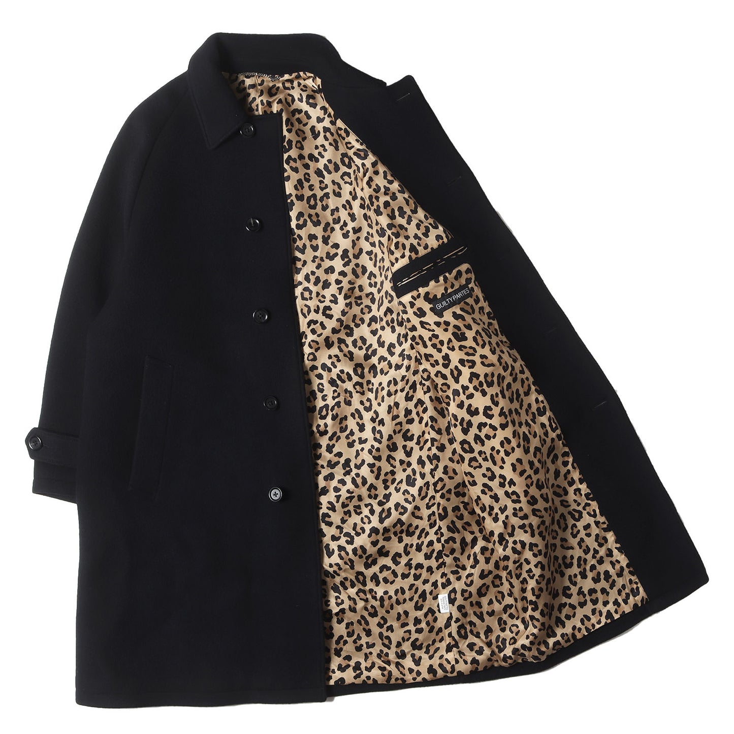 22AW メルトンウール 裏地レオパード バルカラーコート(BAL COLLAR COAT)
