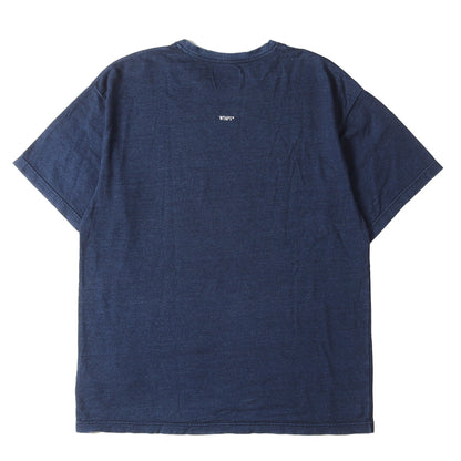 22SS ブランドロゴ刺繍 インディゴ Tシャツ(AII 06 / SS / COTTON)