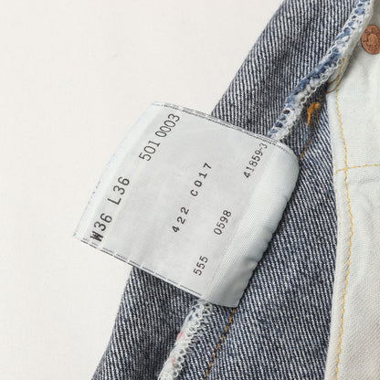 [希少 濃紺] 90s 1950年代復刻 501XX デニムパンツ / USA製 501-0003 バレンシア工場 ボタン裏刻印555
