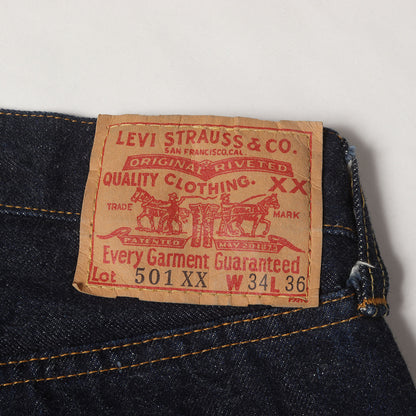 [希少 濃紺] 90s 1950年代復刻 501XX デニムパンツ / USA製 501-0003 バレンシア工場 ボタン裏刻印555