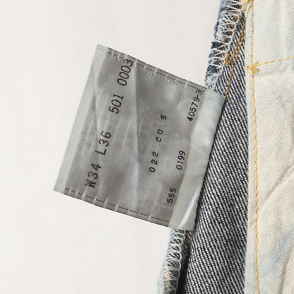 [希少 濃紺] 90s 1950年代復刻 501XX デニムパンツ / USA製 501-0003 バレンシア工場 ボタン裏刻印555