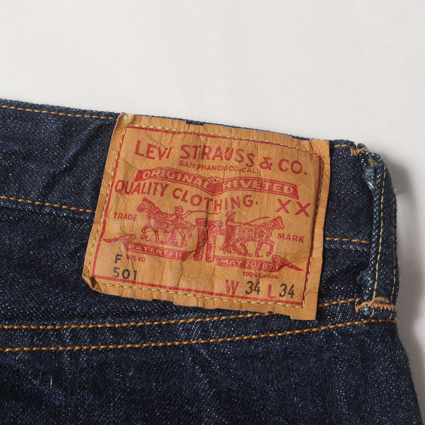 [希少 濃紺] 00s 1967年復刻 Fタイプ 501 Big E デニムパンツ