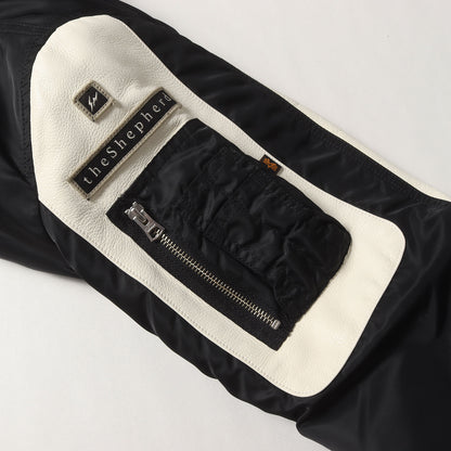 the Shepherd ×fragment design ×ALPHA 袖レザー MA-1 ボンバージャケット