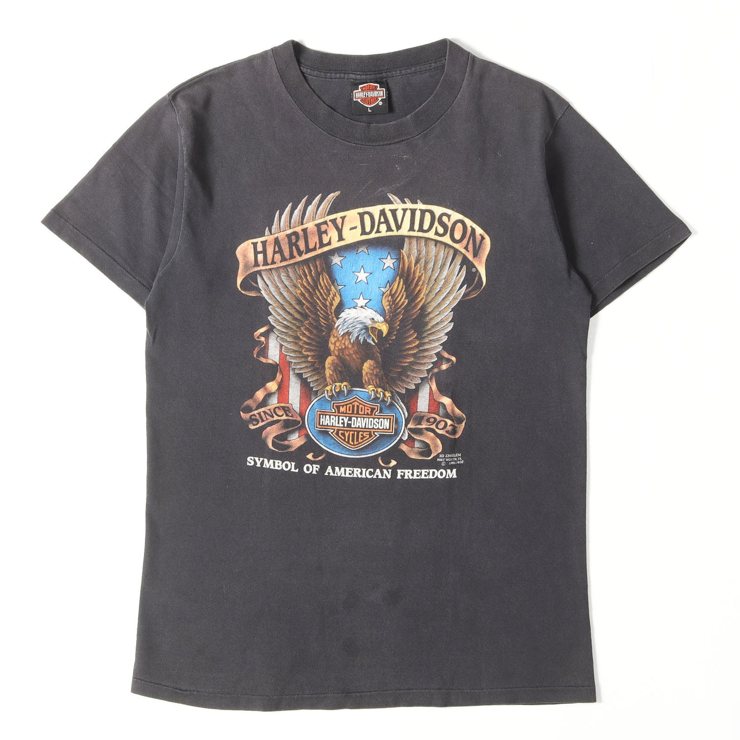 [希少モデル] 90s 3D EMBLEM 星条旗 イーグル 両面プリント Tシャツ / USA製 3Dエンブレム