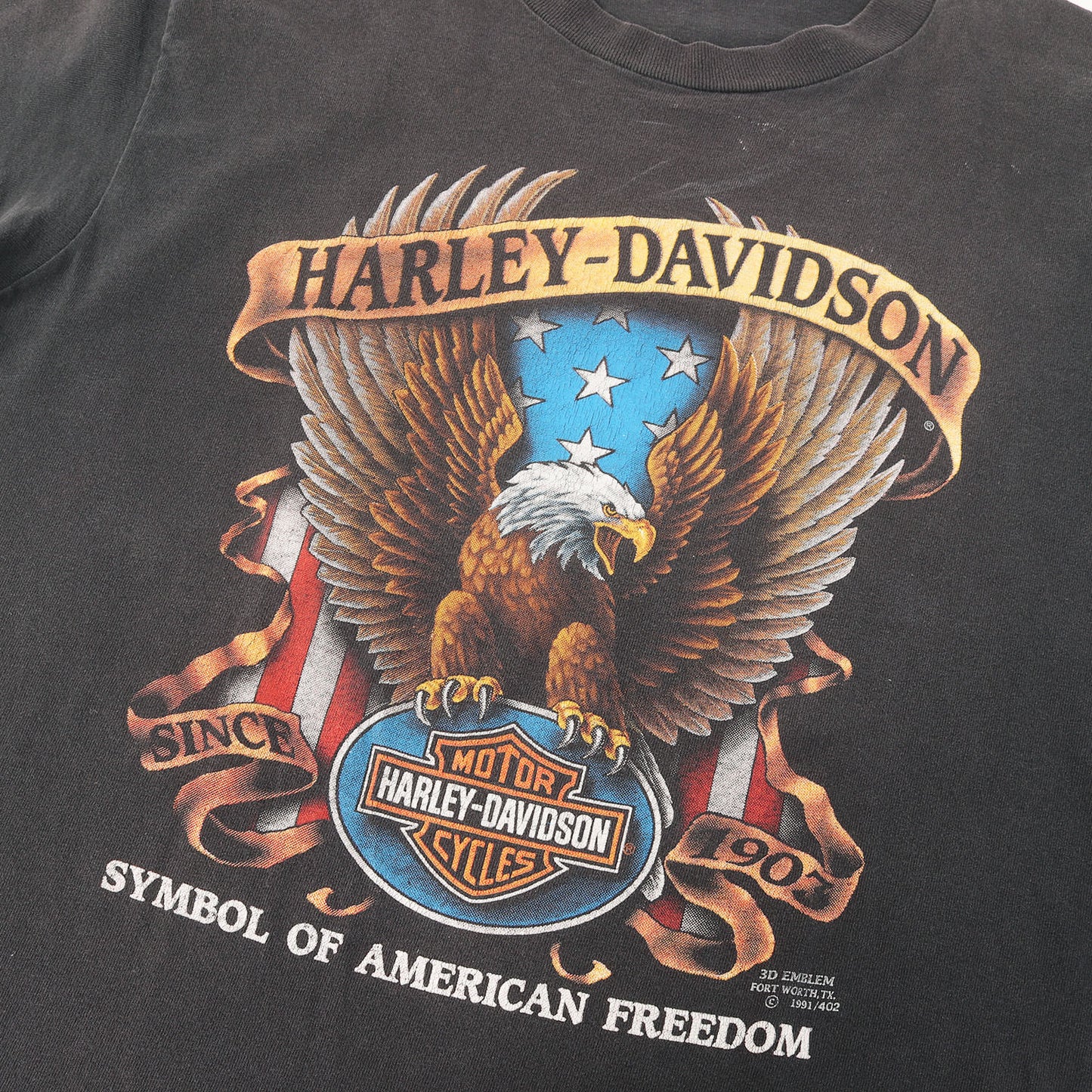 [希少モデル] 90s 3D EMBLEM 星条旗 イーグル 両面プリント Tシャツ / USA製 3Dエンブレム