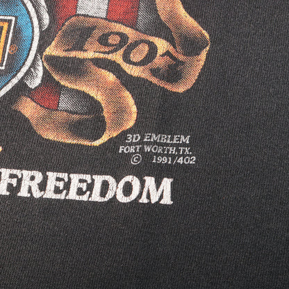 [希少モデル] 90s 3D EMBLEM 星条旗 イーグル 両面プリント Tシャツ / USA製 3Dエンブレム