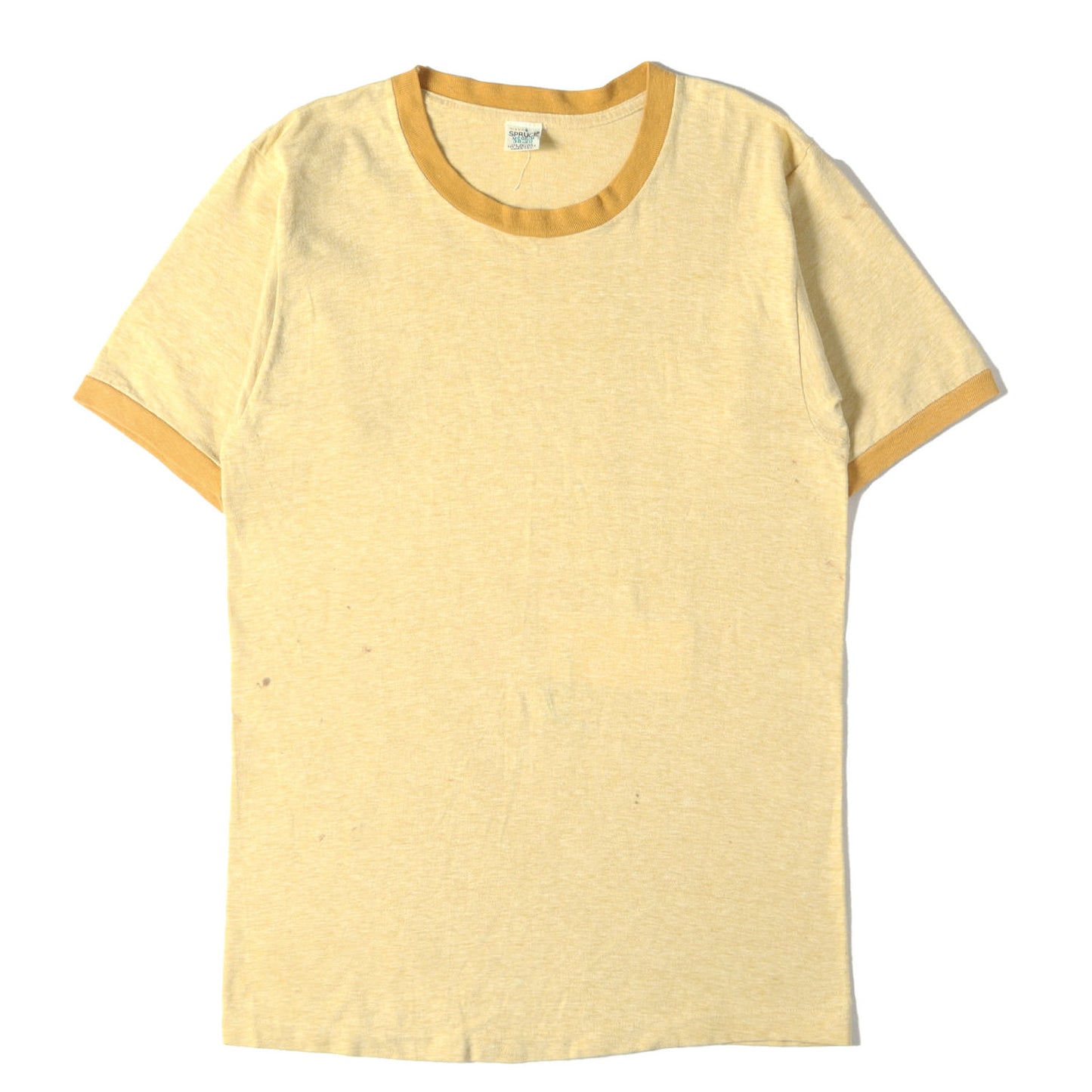 [雰囲気抜群] 80s 無地 霜降り リンガー Tシャツ USA製
