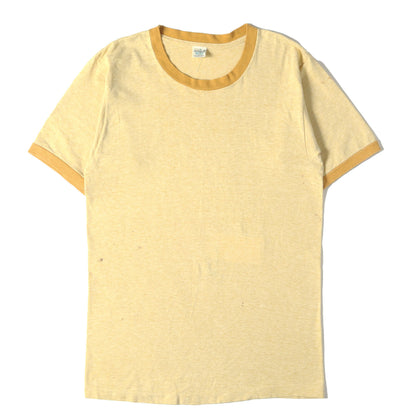[雰囲気抜群] 80s 無地 霜降り リンガー Tシャツ USA製