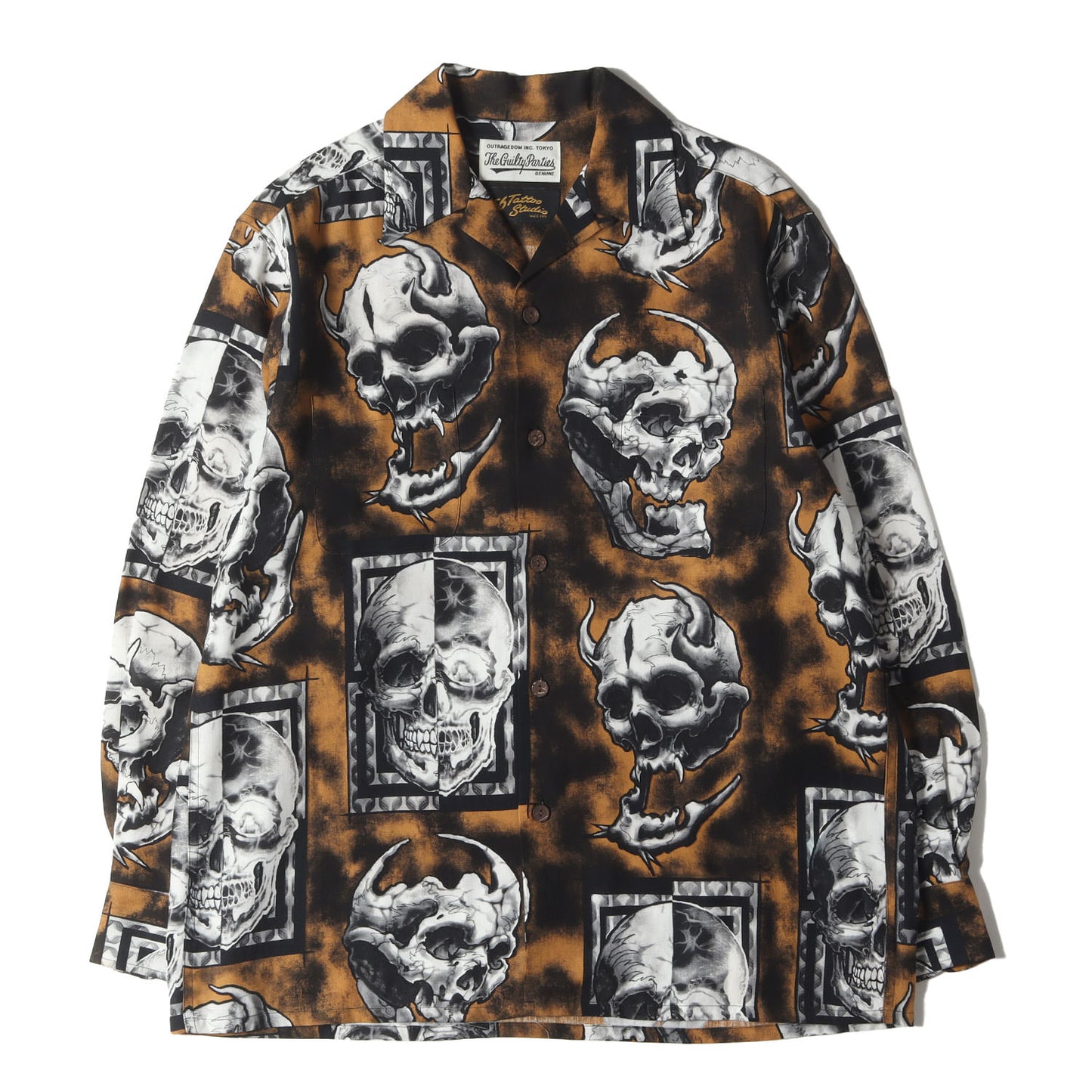 21AW ×56 TATTOO STUDIO 鬼スカル ハワイアンシャツ / アロハシャツ(HAWAIIAN SHIRT L/S)