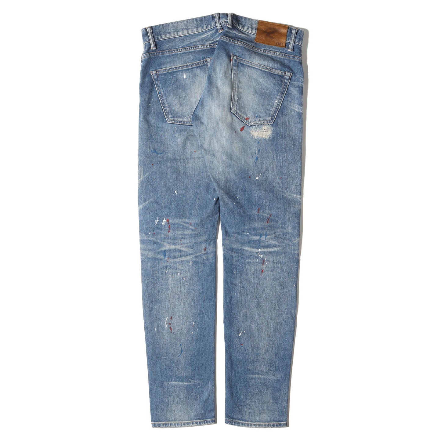 ペンキ&ダメージリペア加工 ストレッチ デニムパンツ(STRETCH CRUSH&REPEIR DENIM 5P TAPERED)