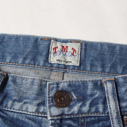 ペンキ&ダメージリペア加工 ストレッチ デニムパンツ(STRETCH CRUSH&REPEIR DENIM 5P TAPERED)