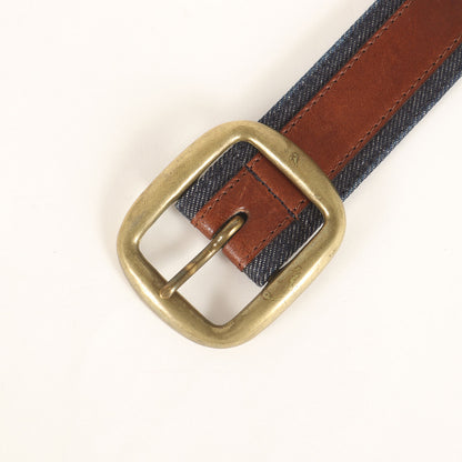 レザー コンビ デニム ベルト