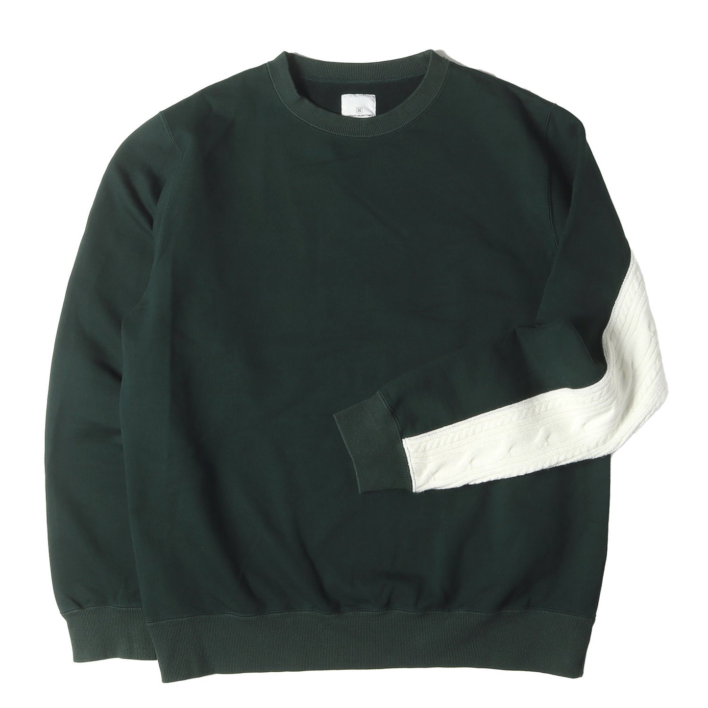 21AW 袖ニット切替し クルーネック スウェット(SLEEVE PANELED CREWNECK SWEAT)