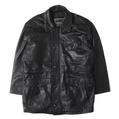 90s シープスキンレザー ジップ カーコート Vallemosso